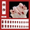 Unbranded 24PCS French Wine Red False Nails New Year Square