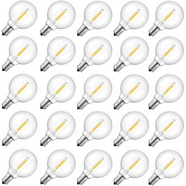Brightown 25 Pack G40 Replacement LED Light Bulbs Dimmeble E12 C7 Edison Light Bulbs 2700K