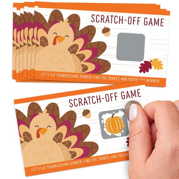 Big Dot of Happiness Fall Turkey Scratchers, Fun Happy Thanksgiving