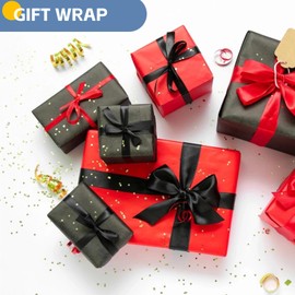 Valentines Black Wrapping Paper for Men Boys, 15"×450" Father’s Day Happy Birthday Wrapping Paper, Art Craft Construction Bulletin Board Paper roll, Bouquet Flower Decorative Gift Wrap 80GSM 55LB