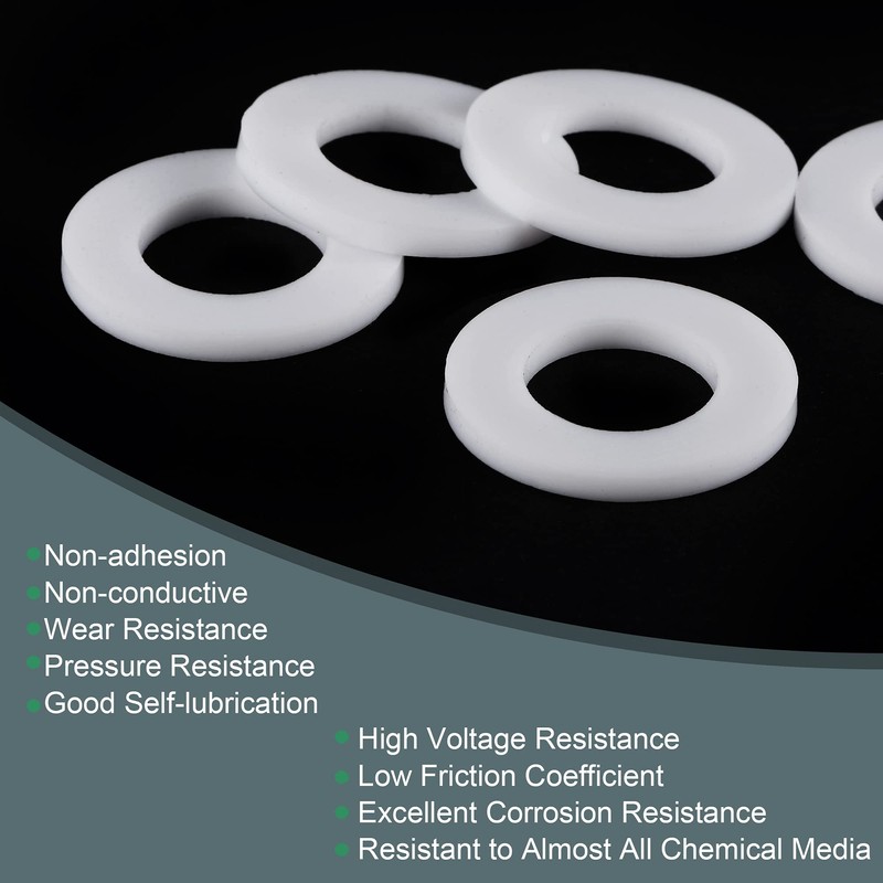 sourcing map PTFE Flat Gasket 22 mm / Diameter 12