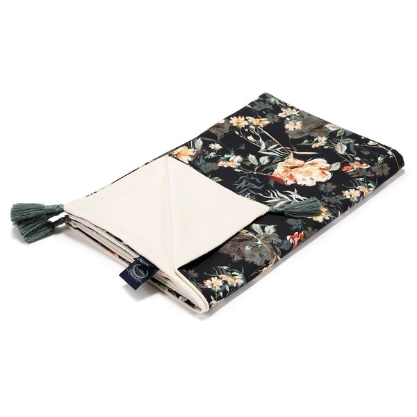 La Millou Medium Light Velvet Blanket, Blooming Boutique Noir -