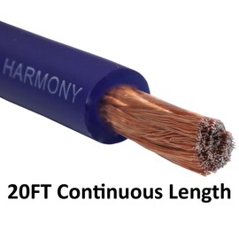 Harmony Audio 1/0 0 Gauge Car Stereo Matte Blue Power Cable Amp Wire - 20 FT