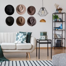 Bochino 2 Pack Cowboy Hat Rack Wooden Hat Hooks for Wall, Cap Holder for Western Cowboy Hat Organizer, Non-Damage Brim Design Can Keeps Original Shape of Hat