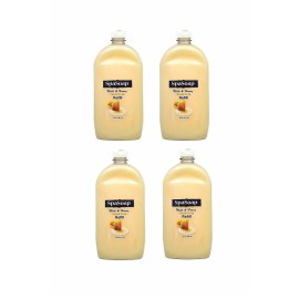 spasoap NEW Spa Soap Milk & Honey cream Hand Soap, REFILL Bottle 32 Oz ( 946 ml ) Each - 4 Packs