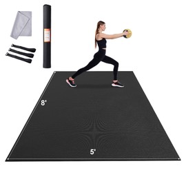 VEVOR Exercise Mat, Non Slip High Density Premium Yoga Mat, Exercise Yoga Mat for Men & Women, Fitness & Exercise Mat with Bag & Carry Strap, for All Types of Home Yoga, Pilate & Floor Workout (8x5ft)