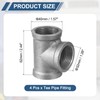 sourcing map 1 1/4"(32mm) Tee Pipe Fitting, Malleable Cast Iron