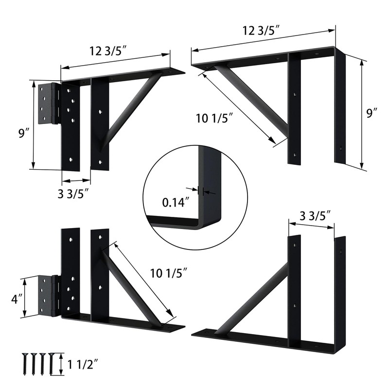 JUBEST Heavy Duty Gate Corner Brace Bracket, Anti Sag Gate