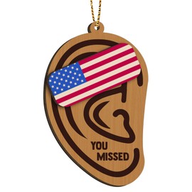 Animal Christmas Ornament 2 Layer 2024, Funny Wooden Hanging Xmas Tree Decoration, for Men Women, US President Ornaments