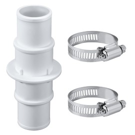 Pool Hose Connector, with 2pcs Stainless Steel Hose Clamps 1-1/4" or 1-1/2" Pool Hose Adapter Pool Hose Coupling Pool Vacuum Hose Fittings for Swimming Pool Vacuum Cleaners Filter Pump Hoses