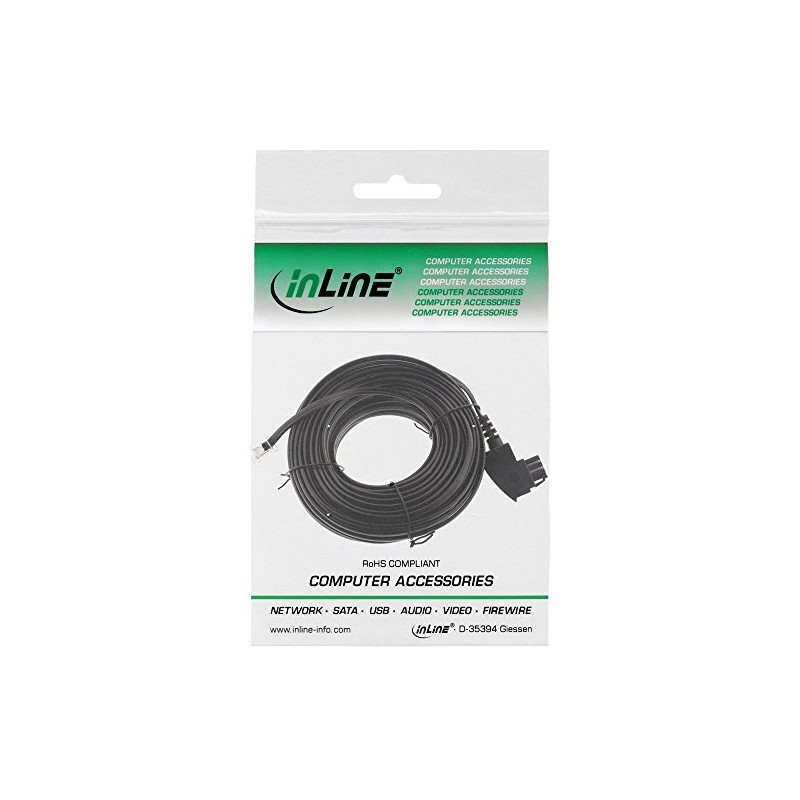 ADSL splitter cable, InLine®, TAE-F to 6P2C DEC plug 15m