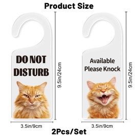CHGCRAFT 2 Pack Acrylic Transparent Cat Do Not Disturb Sign Door Hanger Sign Please Do Not Disturb and Please Knock Door Hangings Acrylic Engraved Signs for Office Home and Meeting Session