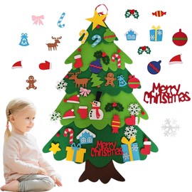 Esshogo DIY Felt Christmas Tree Set, Felt Christmas Tree, 32 Pieces Felt Christmas Tree Set, Felt Christmas Tree Children, Christmas Tree Decoration