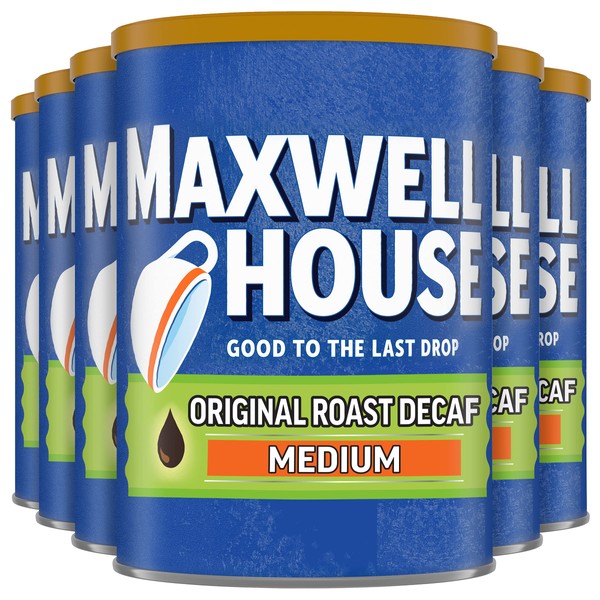 Maxwell House The Original Roast Decaf Medium Roast Ground Coffee (6 ct Pack, 11 oz Canisters)