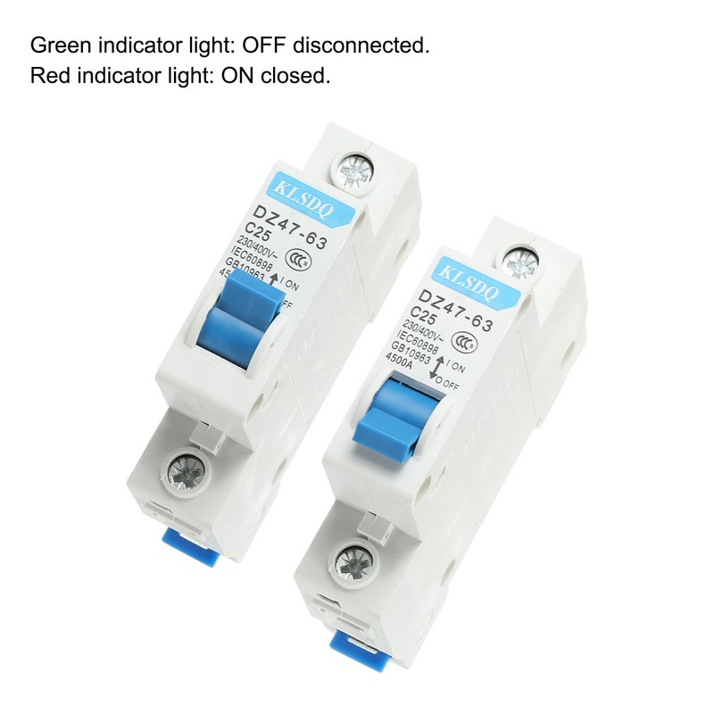 sourcing map Miniature Circuit Breaker Low Voltage AC 25A 230/400V