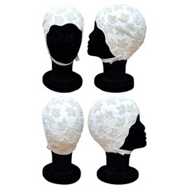 Blue Reef Molded Rubber Embossed White Clover Design Vintage Classic Retro Swimming Cap Swimming Cap One Size Small Adults with Straps