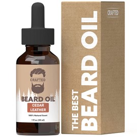 Best Beard Oil for men – Crafted Beard Oil Conditioner - Cedar Leather Scent – All Natural Beard Oil and Mustache Oil – Quick Absorption – Made in the USA (CL)