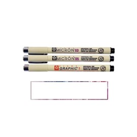 PIGMA MICRON Noir 3 Fineliner Pens 03.05.1 mm Made in Japan