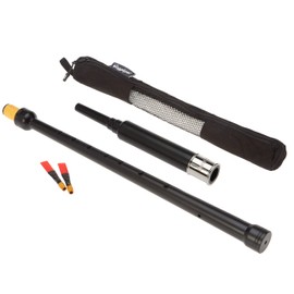 Barefoot Bagpiper Long Bagpipe Practice Chanter 20.5 in, full size hole spacing, Nickel Plated Engraved Ferrule. Breathable Black Case. Bagpipes for Beginners Adult, 2 Bagpipe Practice Chanter Reeds