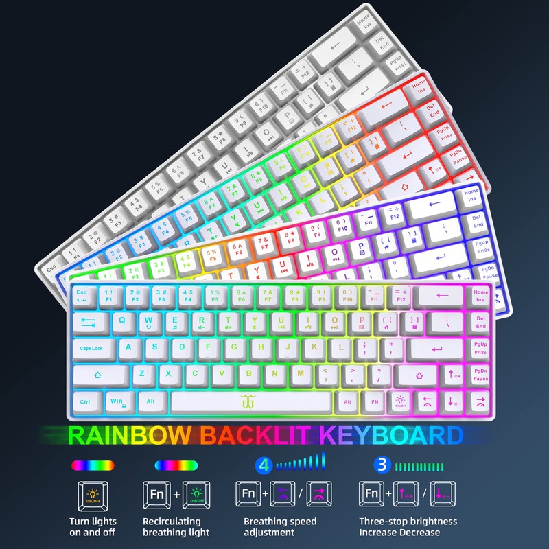 Snpurdiri 60% Wireless Gaming Keyboard and Mouse Combo,LED Backlit Rechargeable