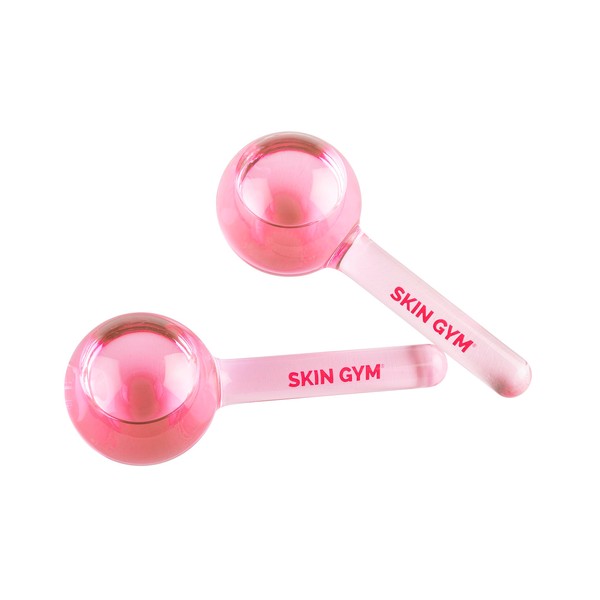 Skin Gym Ice Globe Beauty Balls Pink Liquid Cryocicles - Cold Face Roller Massager for Skin Cooling and Soothing - Skin Care Tools to Reduce Puffiness, Minimize Pores and Diminish Wrinkles