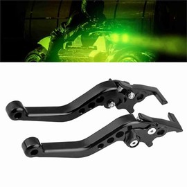 Qiilu Motorcycle Brake Lever, Motorcycle Double Disc Brake Lever 1 Pair Universal CNC Aluminium Alloy Scooter Modification Brake Levers Brake Lever Grips Clutch Brake Handle (Black)