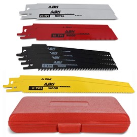 ABN Reciprocating Saw Wood & Metal/Bi-Metal Blade 10-Piece Set – Demolition, Plumbing, General Reciprocate Blades Kit
