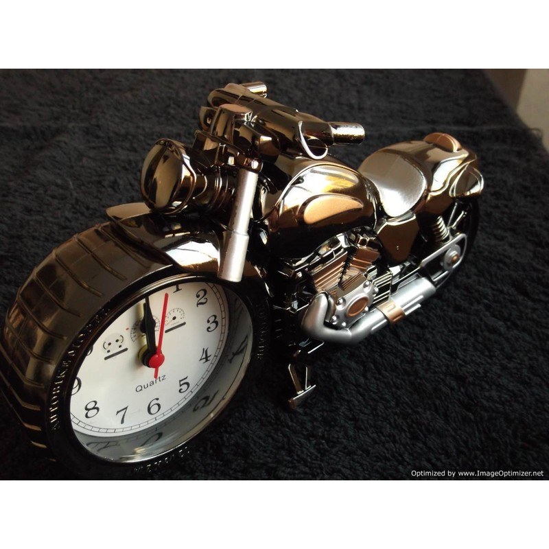 Copper Top - Novelty Motorbike Desk Alarm Clock Gift Him