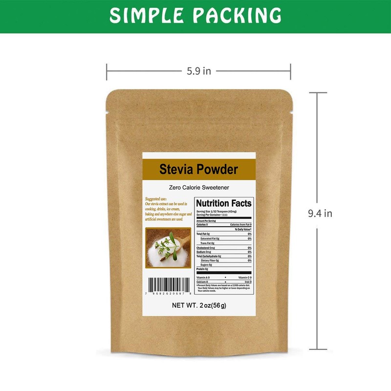 CCnature Stevia Powder Extract Natural Sweetener Zero Calorie Sugar Substitute