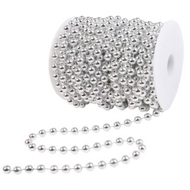 CCINEE 50ft Christmas Tree Beads Garland,Artificial Pearls Beads Garland Trim Garland Roll for Christmas Tree Wedding DIY Holiday Decoration Supplies,Silver