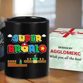 AGGLOMEKC Brother Gifts - Christmas Gift For Brother From Sister - Super Brother Mug - Best Funny Present Idea for Big Little Teen Bro - Father's Day, Birthday Gifts for Brother, Men, Bro, Cousin 11OZ