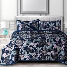 Pariza Printed Oversized Velvet Ultra-Soft Luxury Quilt Set with Shams, Wrinkle & Fade Resitant, All-Season, Diamond Stitching, Durable and Fine Quality, Queen, Multicolor