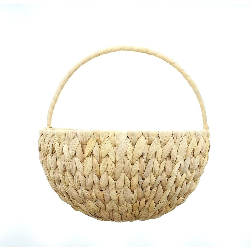 Dekoleidenschaft Water Hyacinth Wall Planter Natural Indoor Wall Planter Basket