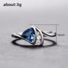 Sdouefos 925 Sterling Silver Natural Sapphire Ring CZ Diamond Natural