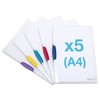 Rapesco 0786 Pivot Clip File, A4, Transparent with Coloured Clips,