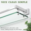 Alise Bathroom Glass Shelf with Stainless Steel Railing, Brushed Nickel