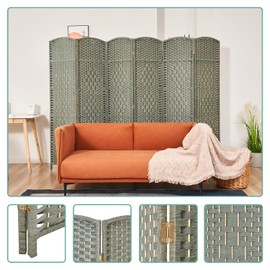 Lazyland Divider Folding Privacy Screen with Diamond Double-Weave Room dividers and Freestanding Room Dividers Privacy Screens Balcony, Office, Living Room