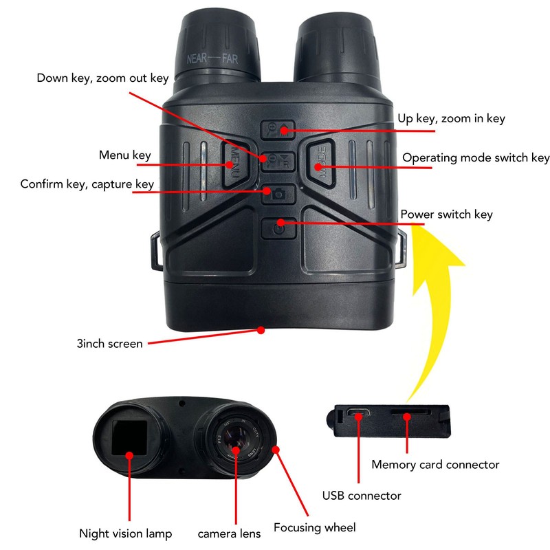 NV4000B 4K Night Vision Goggle 4000mah USB Charging Infrared Binoculars