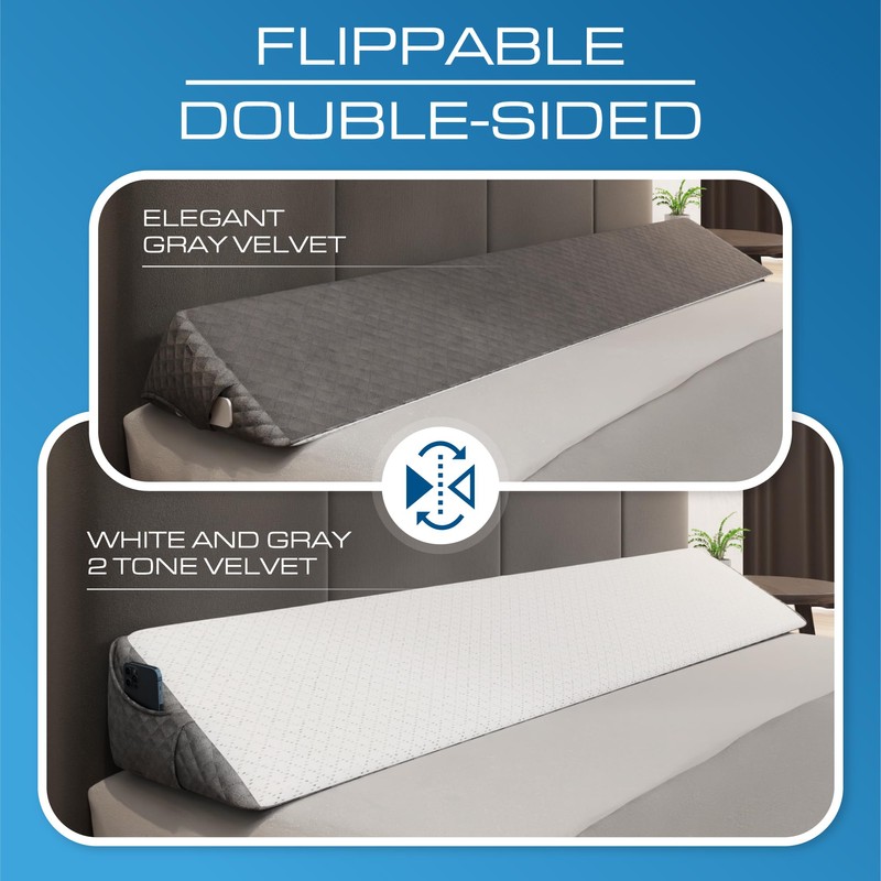 K?lbs K?lbs Bed Wedge Headboard Pillow, Flippable 2 Sided, Instantly