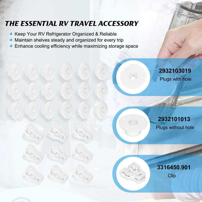 3316450.901 Wire Shelf Clip Kit Fits for Dometic RV Refrigerators