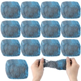 Domensi 100 Pcs Steel Wool Soap Pads Metal Scouring Cleaning Non Scratch Household Scrub Pads for Scouring Dirt Dish Pot Pan Oven Kitchen Cooktops Grease and Oil(Blue)