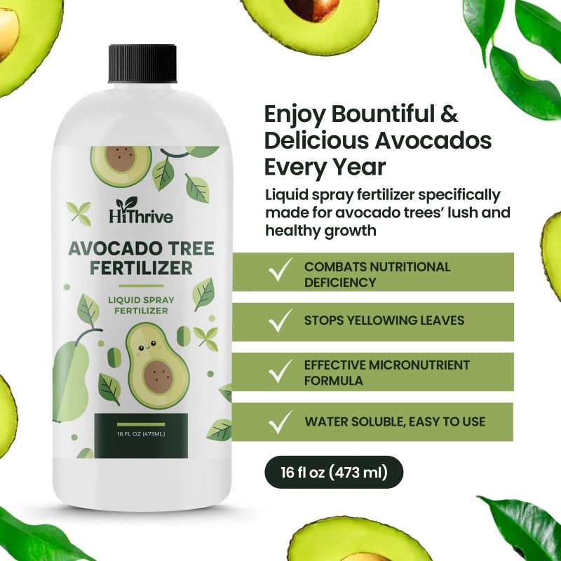 Hithrive 16oz Fruit Tree Fertilizer for Avocados - Makes 32