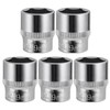 5-Piece 19mm Shallow Sockets, 3/8-Inch Drive, 6-Point, Corrosion Resistance, Compatible