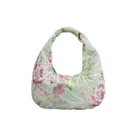 MakeMeChic Women's Floral Embroidery Sequin Evening Handbags Y2K Crescent Hobo Bag, Multicolor, One Size