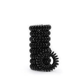 Chaosss &. Chaosss Co. 9pcs Spiral Hair Ties, Hair Coils, Coil Hair Ties, Phone Cord Hair Ties, Pure Black