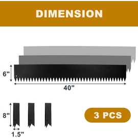 Belinova 3 Pack - 40'' L x 6'' H Edging for Landscaping Metal Steel Landscape Edging Border Tall Garden Edging Lawn Edging No dig Hammer in Edging for Gravel Yard Pathway