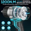 1/2 Inch Cordless Impact Wrench, 900 Ft-lbs (1200 N·m) High