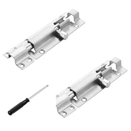 2PCS Door Lock Bolt - for Bathroom, Bedroom,Toilet, Shed, Shower, Door - Catch Latch Slide Bolt Easy Fit with Screws