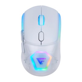 GAME FACTOR MOW700-WH Mouse Gamer Inalambrico Pixart 3395 Iluminacion RGB 2.4 GHz + Bluetooth hasta 26,000 dpi Polling Rate hasta 1000 Hz Incluye 3 Carcasas Color Blanco