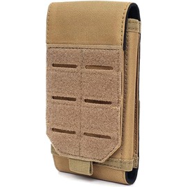 WILDAURORA Upgrade 1000D Laser Cust Molle Phone Pouch, Heavy Duty Waterproof Small Tactical Cell Phone Holder for 4.7"-6.7" Phone